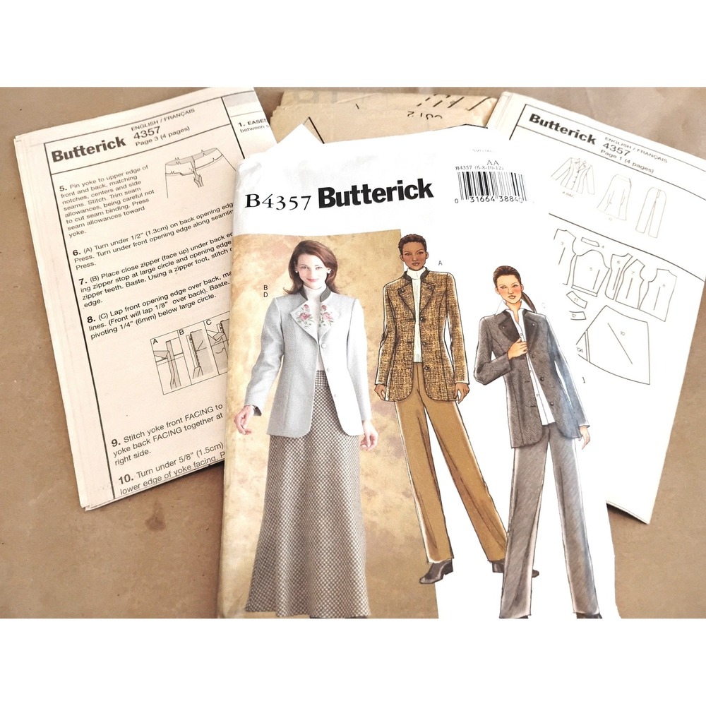 ❤️UNCUT Vintage 2004 Butterick B4357 Sewing Pattern Corporate Sleaze handmade